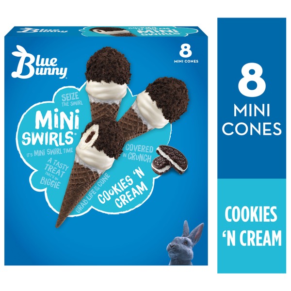 Blue Bunny Mini Swirls Vanilla Mini Ice Cream Cones - 2.25 fl oz /8pk