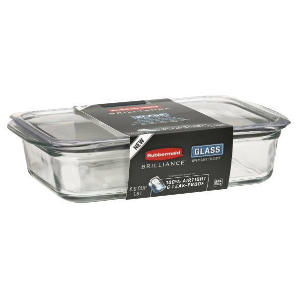 Rubbermaid Container, Glass, 8.0 Cup