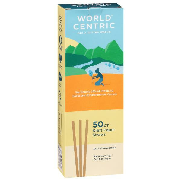 FSC® Certified Kraft Paper Straws from World Centric