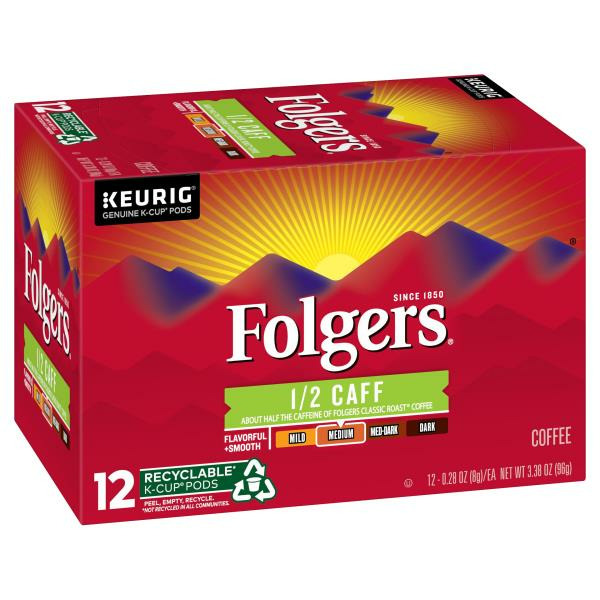 Folgers half caff k cups sale