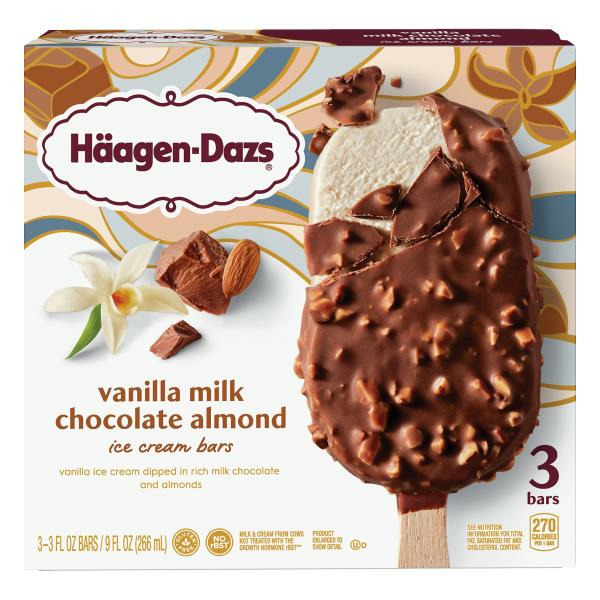 Haagen-Dazs Vanilla Milk Chocolate Almond Ice Cream Bars | The Loaded ...