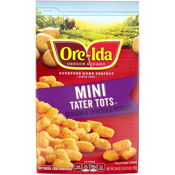 Ore-Ida Mini Tater Tots Seasoned Shredded Frozen Potatoes | The Loaded ...