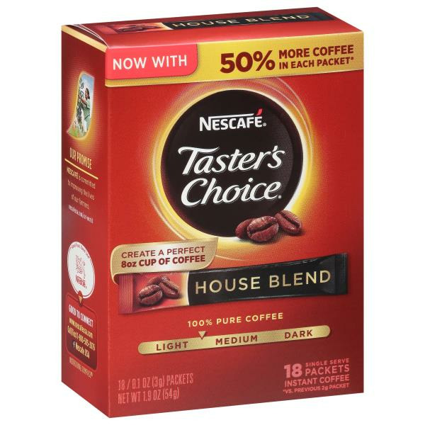 Nescafe Taster’s Choice House Blend Medium Light Roast Instant Coffee ...