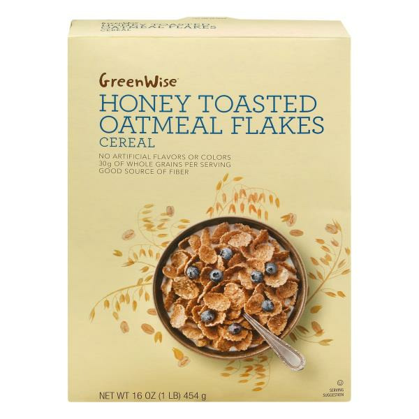 GreenWise Cereal, Honey Toasted Oatmeal Flakes