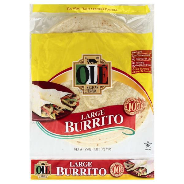 Ole Tortillas, Flour, Large Burrito 