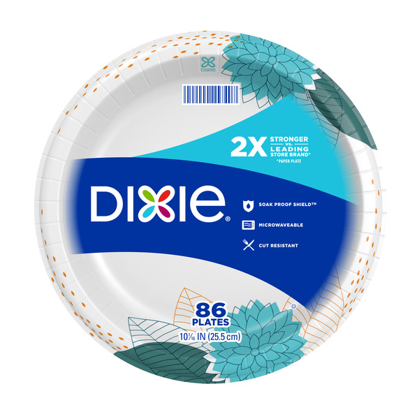 Dixie Paper Plates, 10 Inch Dinner Plate (Design May Vary)