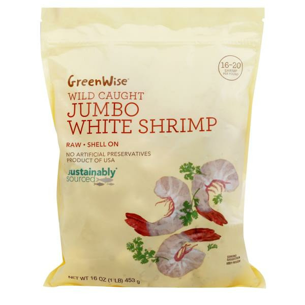 1 lb Shell-on Domestic White Jumbo Shrimp (Not Cooked)