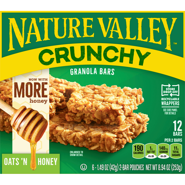 Nature Valley Oats 'n Honey Crunchy Granola Bars 1.5 oz-1441