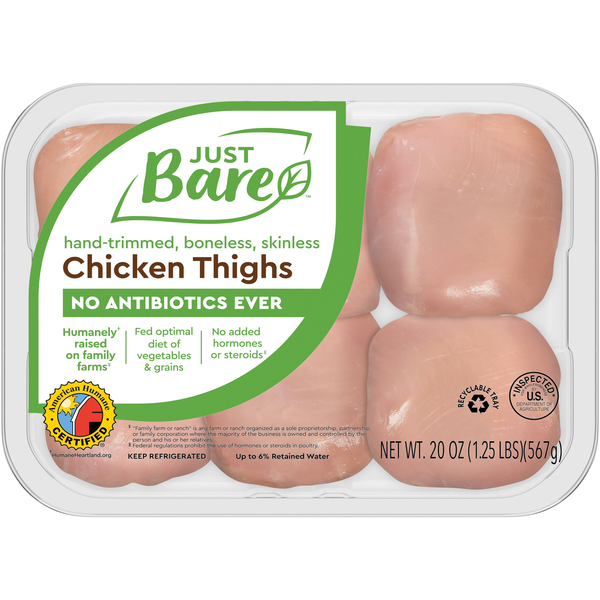 Just Bare Natural Fresh Chicken Thighs Boneless