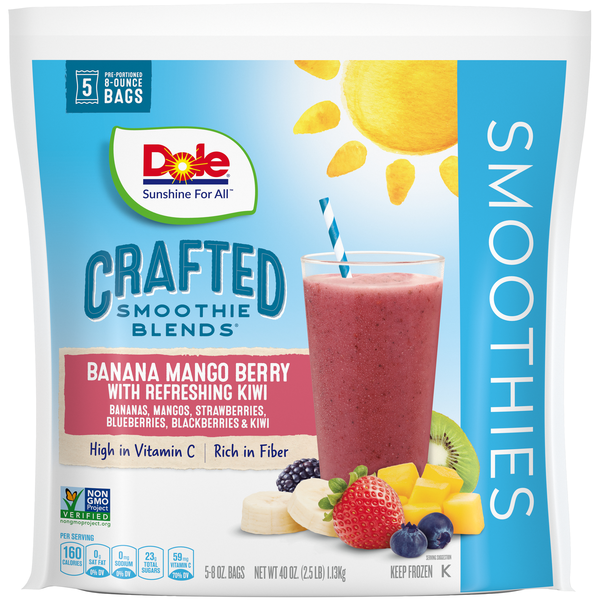 DOLE CRAFTED SMOOTHIE BLENDS® Banana Mango Berry with Kiwi Pre