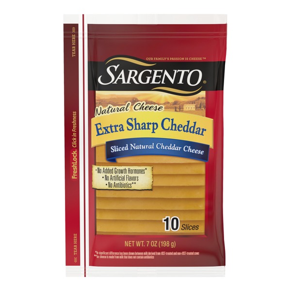 Sargento® Sliced Extra Sharp Natural Cheddar Cheese | The Loaded ...