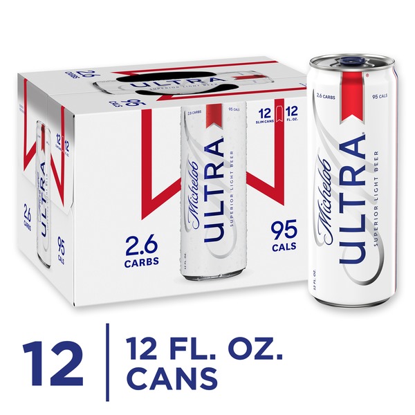 Michelob Ultra Beer, Superior Light, 12 Pack - 12 pack, 12 fl oz cans