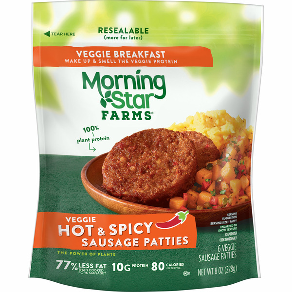 Morning Star Farms Meatless Sausage Patties, Plant Based Protein ...