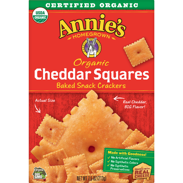 Annie’s Organic Cheddar Squares, Baked Cheese Crackers | The Loaded ...