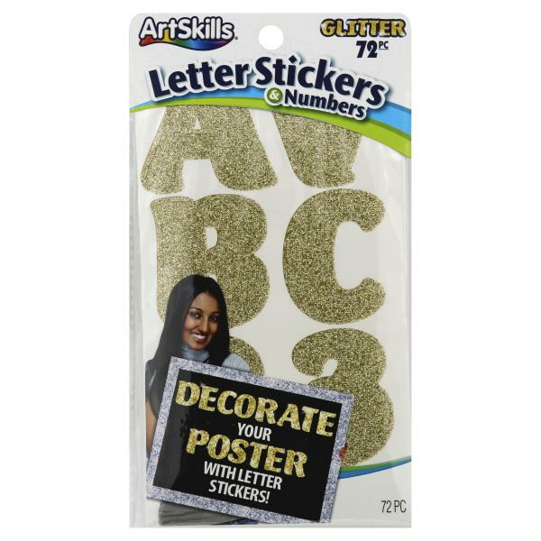 ArtSkills Letter Stickers & Numbers Glitter - 72 CT