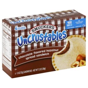Uncrustables Sandwich, Chocolate Flavored Hazelnut Spread, 4 ct